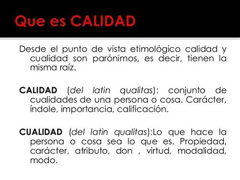 diferencia entre calidad y cualidad.